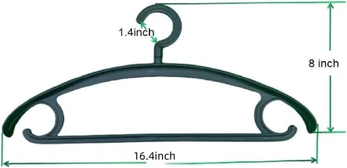 Vista 2 de Perchas resistentes giratorias anchas para invierno para chaquetas Negro