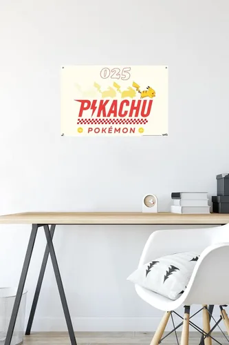 Vista 6 de Pokémon - Póster de pared de nostalgia Pikachu con pasadores
