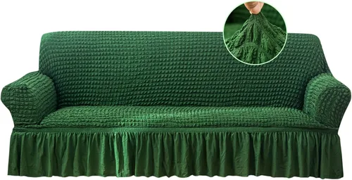 Vista 13 de Jeloris Funda Protectora Elástica para Sofá de Dos Plazas de Fácil Ajuste con Falda, Protector de Muebles Universal Duradero Lavable de Alta Beige