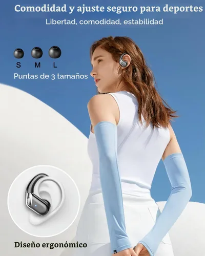 Vista 3 de Auriculares inalámbricos Bluetooth IP7 con estéreo HIFI para deporte Auriculares inalámbricos Eerphones Bluetooth 5.4 inalámbricos con ganchos