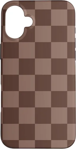 Vista 23 de Marrón clásico a cuadros, patrón de tablero de ajedrez moda caso para iPhone 17