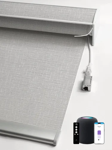 Vista 23 de SmartWings Persianas enrollables PoE, 1% de apertura, color beige Aventus 1% Apertura Beige