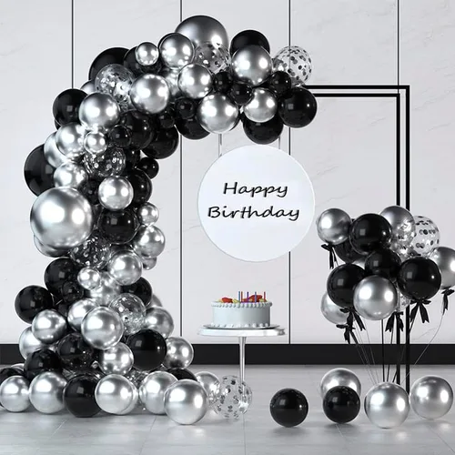 Vista 9 de Kit de arco de guirnalda de globos azules para cumpleaños de niño de Felice Arts con diferentes tamaños de globos metálicos macarrón azul pastel