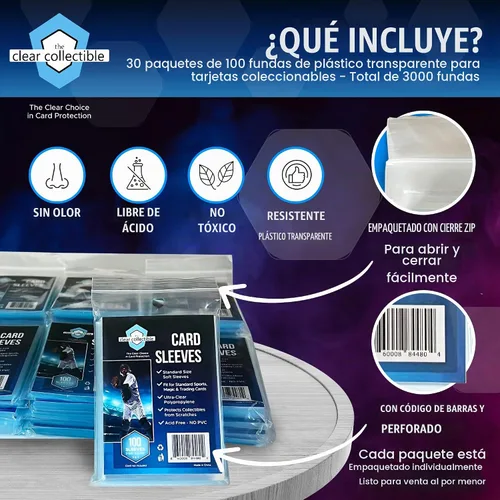 Vista 3 de Fundas Penny para Tarjetas Coleccionables - 3,000 unidades - 2-5/8" x 3-5/8" (67mm x 92mm) - Fundas transparentes para tarjetas de colección