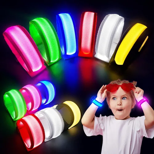 Vista 15 de FANL 8/12/24 PIEZAS Pulseras Brillantes, Pulseras LED para Niños y Adultos, Suministros de Fiesta que Brillan en la Oscuridad para Festival
