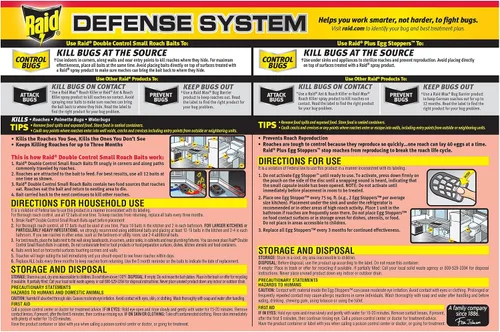Vista 9 de Raid Cebos pequeños para cucarachas de doble control, además de tapones para huevos, resistentes a los niños, para uso en interiores, matan