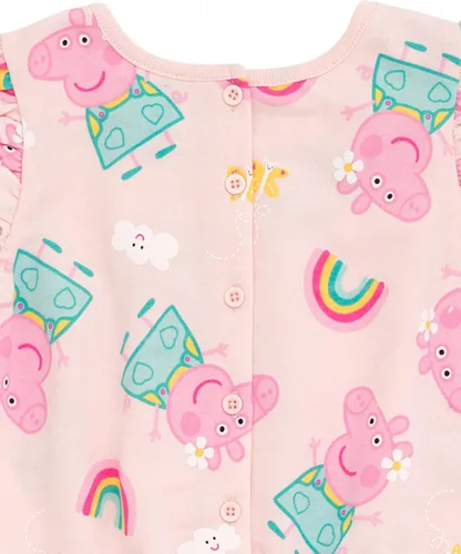 Vista 4 de Peppa Pig Mameluco sin mangas de felpa francesa para niñas pequeñas