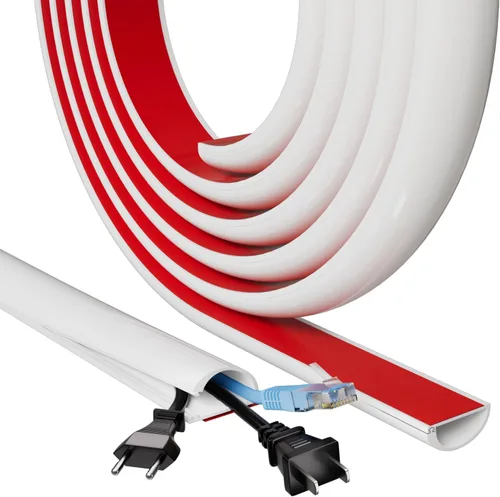 Vista 10 de Esufeir - Cubierta lateral para cable de 39 pulgadas, para 1 cable, W0.55× H0.39 Adhesive Cord Hider for Wall Mount Tv, Wire Channel for Cable