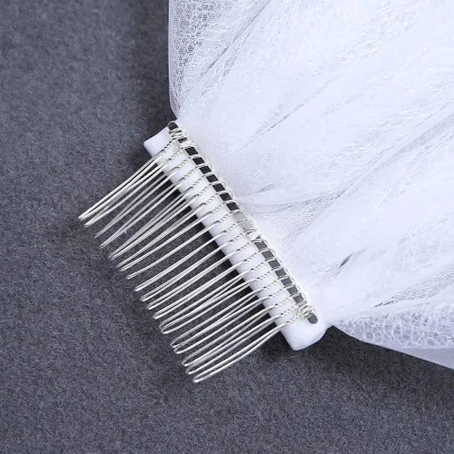 Vista 5 de Cmapsis - Velo de encaje para novia, con peine de 1 nivel, accesorios para el pelo de boda para novias