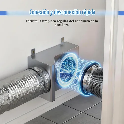Vista 5 de Acoplamiento magnético de ventilación de secadora de acero inoxidable, conexión y desconexión rápidas, kit de conector de ventilación de secadora