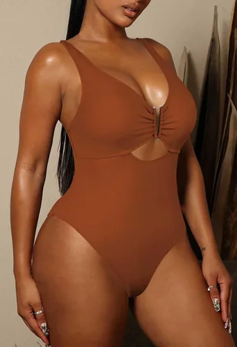 Vista 2 de Viottiset Traje de baño de una pieza para mujer, con control de abdomen, corte alto, sin espalda