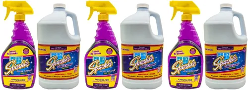 Vista 12 de Sparkle Botella de spray de limpiador de vidrio y botella de repuesto, limpiador de vidrio de fórmula original sin amoníaco, no deja rayas, botella