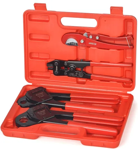 Vista 10 de iCRIMP ICP-1234AH Kit de Herramientas de Crimpado PEX - Anillos de Crimpado de Cobre de 1/2 pulgada y 3/4 pulgada, Crimpadora de Doble