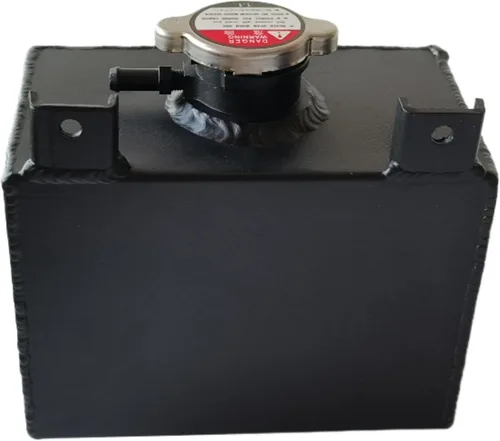Vista 4 de Nuevo tanque universal de depósito de refrigerante de botella de expansión de desbordamiento de aluminio con tapa NEGRO