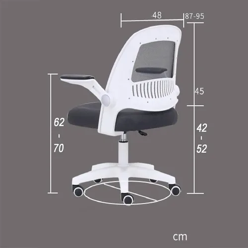 Vista 3 de Office Desk Computer Gaming Ergonomic Chair with Lumbar Back Support Adjustable Height Swivel Wheels Flip-up Arms Mesh Chair for Home Office