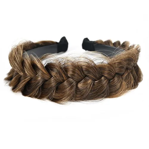 Vista 8 de Diadema Ancha Trenzada Aro Accesorios de Moda para el Cabello Banda Elástica Antideslizante para Mujeres y Niñas (Color Bronce Antiguo)