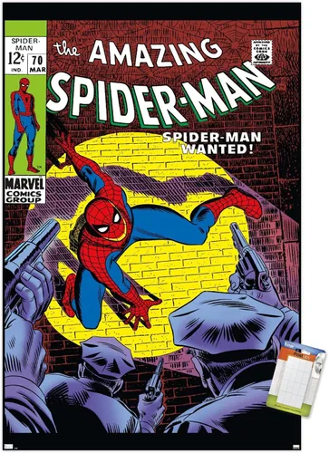 Vista 19 de Marvel Comics Amazing Spider-Man #70 - Póster de pared, 22.4 pulgadas de largo x 14.7 pulgadas de ancho, versión enmarcada de madera de granero