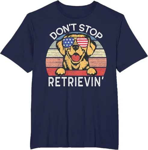 Vista 19 de Don't Stop Retrievin' Golden Retriever Dog Camiseta, Negro