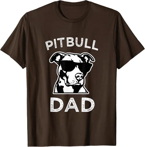 Vista 5 de Camiseta para hombre con diseño de Pitbull Dad Pit Bull Dog para hombre, Negro