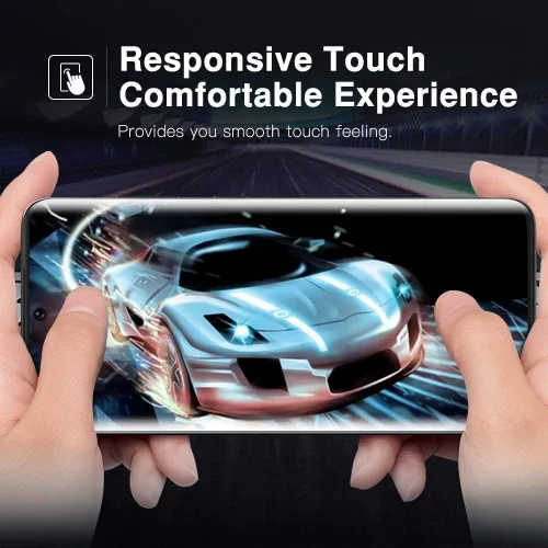 Vista 7 de Protector de pantalla de privacidad de vidrio templado para Samsung Galaxy S23 de 6.1 pulgadas, compatible con huellas dactilares, resistente a