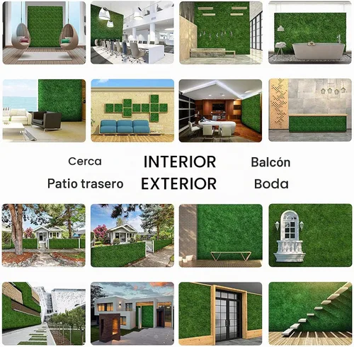 Vista 5 de Sunnyglade 12 piezas de paneles de madera artificiales de 10 x 10 pulgadas, planta de seto tipo arbusto, pantalla de privacidad con protección