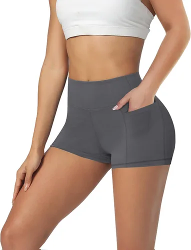 Vista 29 de Biker Shorts for Women with Pockets - 8"/5"/3" Booty Black Spandex Shorts Verde militar
