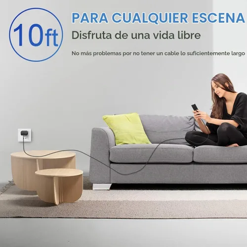 Vista 7 de Cargador USB C tipo C de carga rápida de 10 pies de largo para iPhone 17, 16, 15, paquete de 3 cargadores rápidos USB C para iPhone 17/17 Plus/17
