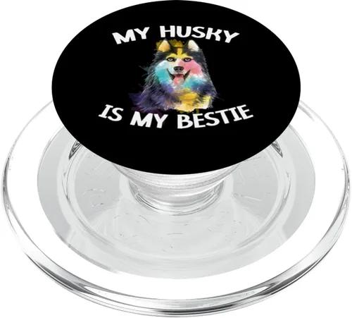 Vista 8 de My Husky Is My Bestie Siberian Husky Dog Lover Puppy PopSockets intercambiables PopGrip