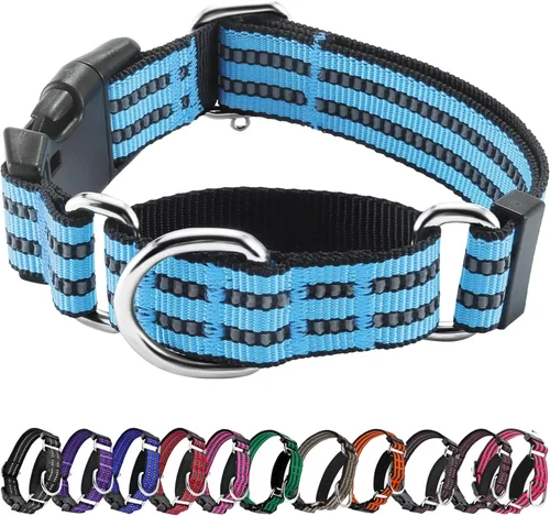 Vista 18 de Hikiko Martingale - Collar reflectante de nailon para perro con hebilla de liberación rápida, ajustable, collar de entrenamiento antideslizante