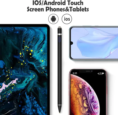 Vista 6 de Lápiz óptico activo para pantallas táctiles, doble punta para dibujo y escritura iOS y Android, lápiz digital de alta precisión para Apple iPhone