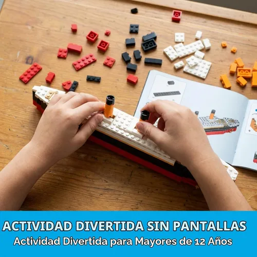 Vista 4 de Brick Loot Titanic - Juego de construcción para adultos y niños a partir de 6 años, kit compatible con modelo de mini barco de ladrillo
