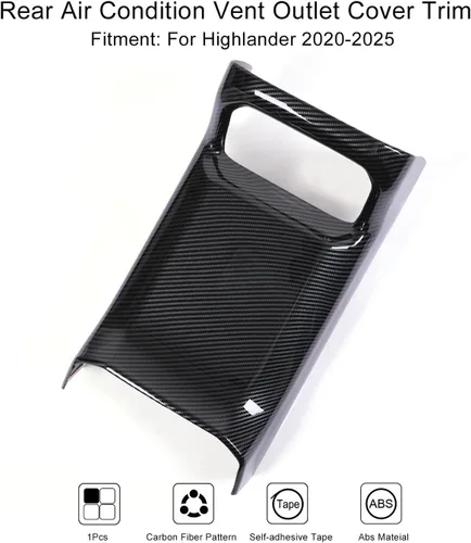 Vista 3 de Para Toyota Highlander 2020-2025 Protector de Salida de Ventilación de Aire para Asiento Trasero de Control Central, Cubierta Deportiva de Fácil