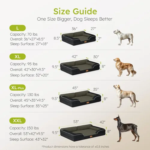 Vista 8 de CWAWZ Cama ortopédica para perros extra grandes, cama ortopédica para perros con espuma viscoelástica de gel refrescante, cama impermeable