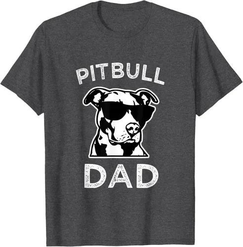 Vista 19 de Camiseta para hombre con diseño de Pitbull Dad Pit Bull Dog para hombre, Negro