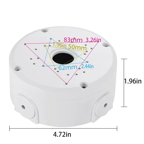 Vista 7 de Soporte de montaje con bracket para caja de conexiones universal de cámara de seguridad tipo bala, bracket de montaje de caja de conexiones