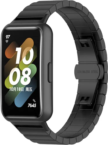 Vista 9 de Senter Liberación rápida de una cuenta sólida correa de acero refinado banda de acero inoxidable para Huawei Band 7 pro Smart Watch