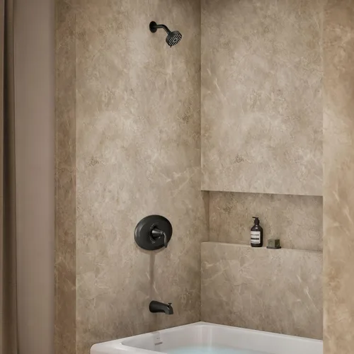 Vista 2 de Kohler K-TS21948-4G-BL Remodel Rite-Temp - Kit de molduras para bañera y ducha, 1.75 GPM, negro mate