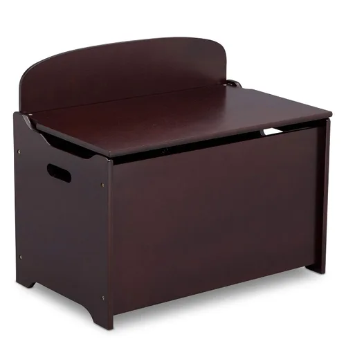 Vista 2 de Delta Children MySize Caja de juguetes de lujo, certificado Greenguard Gold, chocolate oscuro y organizador de almacenamiento de juguetes para niños