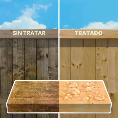 Vista 5 de Roxil Líquido sellador de madera (1 galón transparente) – Líquido impermeable de protección de madera para exteriores de 10 años para cubierta