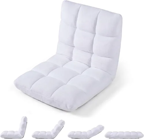 Vista 21 de Giantex Silla plegable de suelo con soporte para el respaldo, 14 posiciones ajustables, cama acolchada, sillón reclinable, sillas de video para Negro