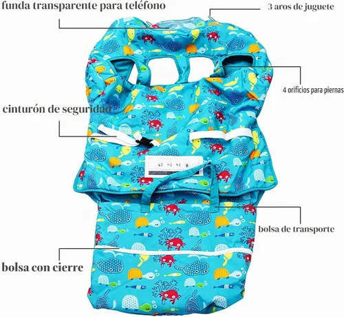 Vista 5 de Funda doble doble para carrito de compras para hermanos bebés con funda de transporte. Se adapta a tiendas de comestibles de almacén al por mayor