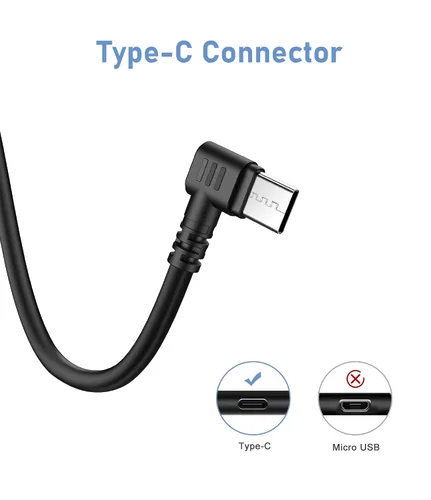 Vista 5 de Pixelman Cable de alimentación para cámara de salpicadero, cable de carga de cámara de tablero (9.8 pies tipo C) con anillo magnético, cable