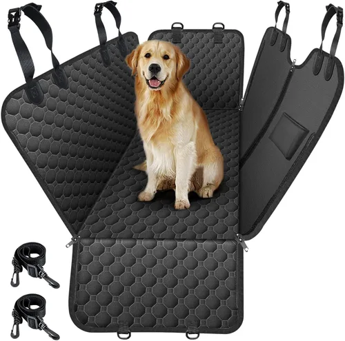 Vista 14 de Mancro Funda de asiento de automóvil para perro para asiento trasero, 2026 mejorada 600D, resistente, impermeable y resistente a los arañazos
