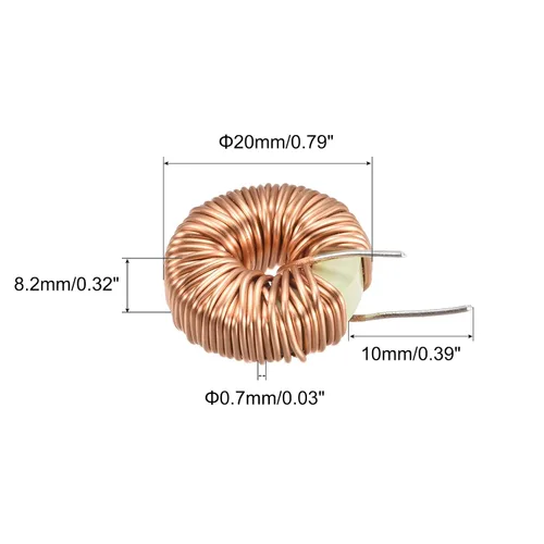 Vista 2 de MECCANIXITY Inductor magnético de bobina de cobre de inductancia toroide 220uH 5A para placa de circuito DIY, paquete de 1