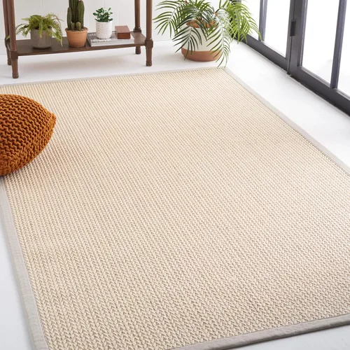 Vista 19 de SAFAVIEH Natural Fiber Collection NF475B - Alfombra para pasillo, 2 pies 6 pulgadas x 8 pies, beige, sisal y lana, diseño tejido con borde