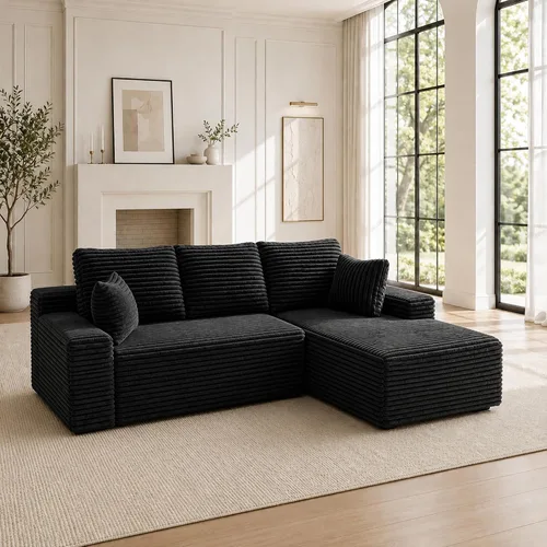 Vista 10 de Sofá modular Cloud de 104 pulgadas, cómodo sofá en forma de L con asiento profundo, sofás tapizados modernos para sala de estar y dormitorio,