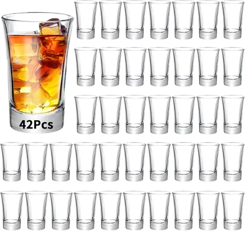 Vista 11 de SuproBarware Juego de 12 vasos de chupito a granel de 1.2 onzas con base pesada, ideal para tequila, vodka, licor