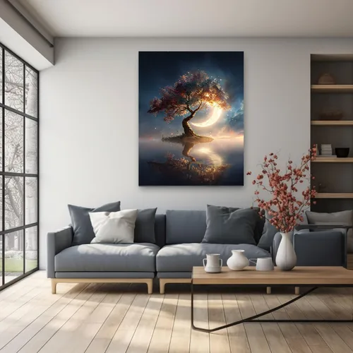Vista 3 de VOCBAN Naturaleza árbol de la vida imágenes abstractas lienzo pintura grande moderno lienzo arte de pared árboles coloridos sala de estar decoración