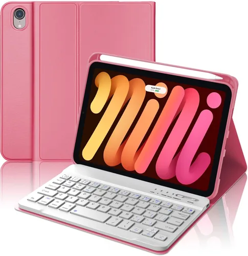 Vista 21 de Funda con teclado para iPad mini, teclado Bluetooth inalámbrico desmontable delgado con folio inteligente para Apple iPad mini 5 2019/iPad Mini 1 2