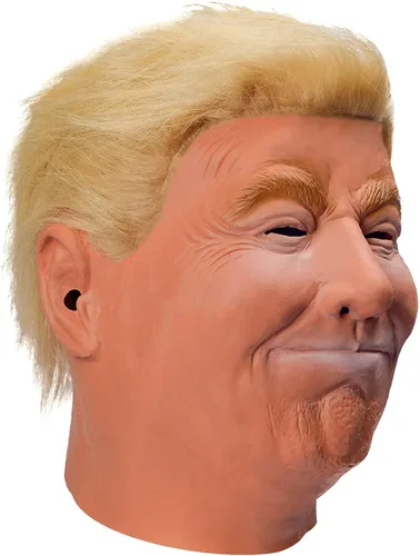 Vista 2 de RAPGET Máscara de Donald Trump, máscara de candidato presidencial, disfraz realista de látex de celebridades para adultos, gran accesorio